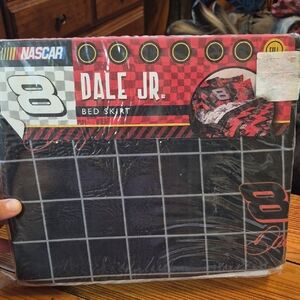 NASCAR Dale Jr. FULL Red and Black Bed Skirt